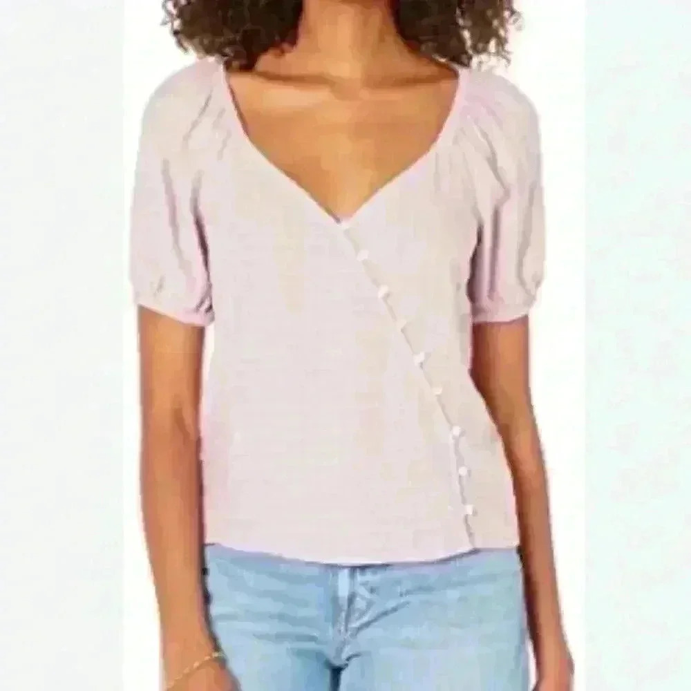 NWT Madewell linen blend puff sleeve top
